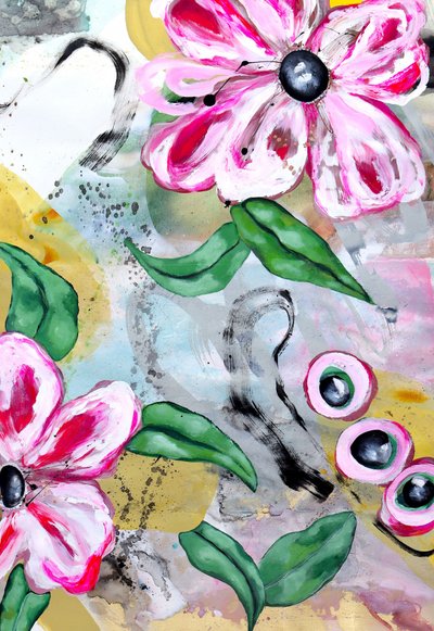 Vibrant Floral Abstract by Poonam Choudhary