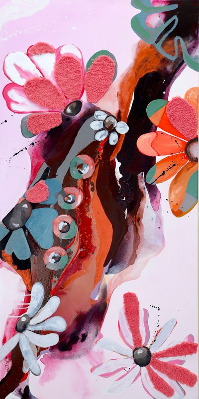 Vibrant Floral Abstract by Poonam Choudhary