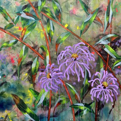 Vibrant Purple Garden Blooms by Poonam Choudhary