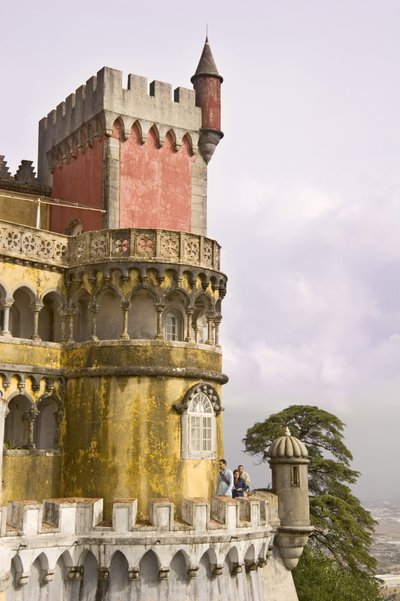 A castle tower by Portuguese School