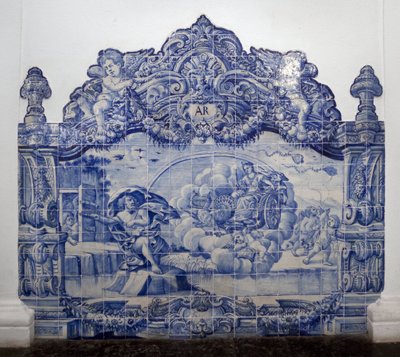 Allegory of Air - Azulejos, painted faience by Portuguese School
