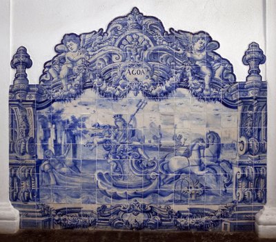 Allegory of Water - Azulejos, Painted Faience by Portuguese School