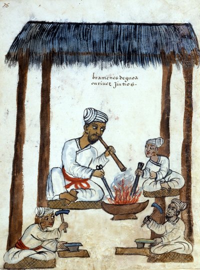 Brahman blacksmiths (Hindu religion) (16th century Portuguese manuscript) by Portuguese School