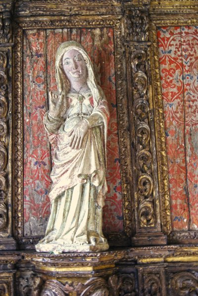 Carved statue of the Pregnant Virgin Mary, Lamego, Portugal c.1562 by Portuguese School