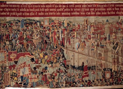 Conquest of Africa: The capture of Asilah in Morocco in 1471 by the Portuguese fleet by Portuguese School