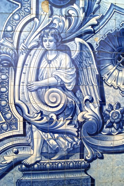 Decorative Panel Depicting an Angel, Lamego, Portugal. 1738 by Portuguese School
