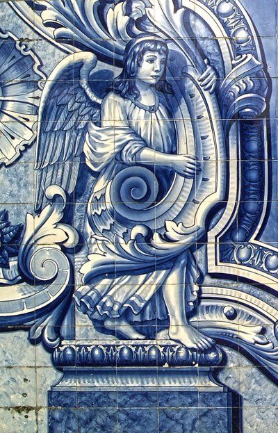 Decorative panel depicting an angel, Lamego, Portugal. 1738 by Portuguese School
