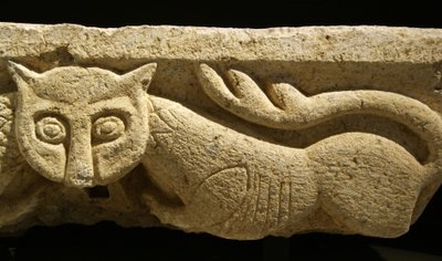 Detail of a zoomorphic Capital from one of the original columns by Portuguese School