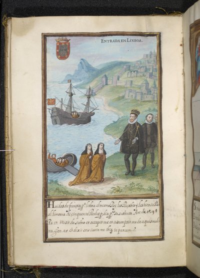 Illustration, from a history of the peregrinations of the Syon Nuns, compiled in Lisbon in the early 17th century by Portuguese School