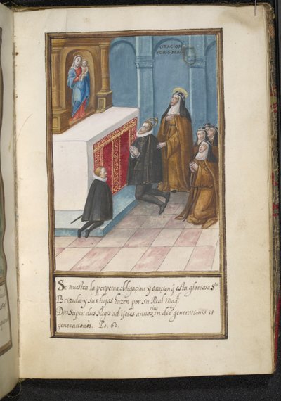 Illustration from a history of the peregrinations of the Syon Nuns, compiled in Lisbon in the early 17th century by Portuguese School