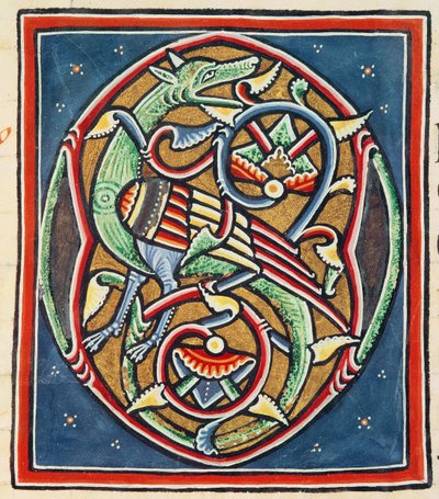 Inhabited Initial O, twelfth or thirteenth century by Portuguese School