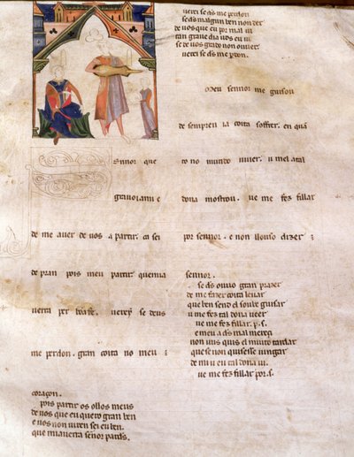 Page 197R Ajuda Book of Verses, 13th-14th century by Portuguese School
