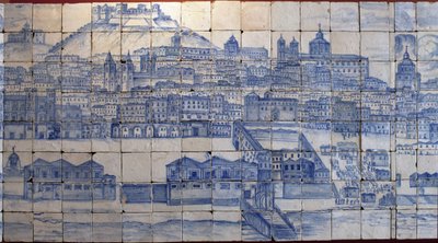 Panoramic view of Lisbon before the earthquake of 1755 by Portuguese School