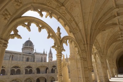 Part of the upper cloister gallery by Portuguese School