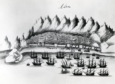 Portuguese Assault on Aden, illustration from Legends of India by Gaspar Correia, c.1858 by Portuguese School