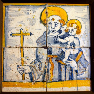 Saint Anthony of Lisbon, glazed pottery by Portuguese School