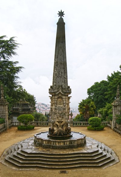 Santuário de Nossa Senhora dos Remédios Obelisk, Lamego, Portugal. 1738 by Portuguese School