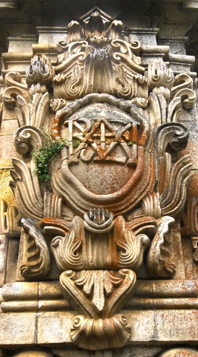 South face of the Santuário de Nossa Senhora dos Remédios obelisk, Lamego, Portugal. 1738 by Portuguese School