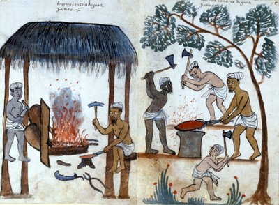 The Primitive Indian Metallurgy (16th Century Portuguese Manuscript) by Portuguese School