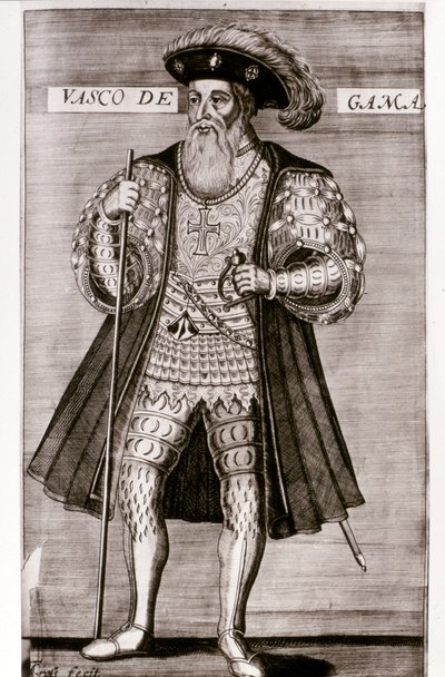VASCO DA GAMA: Illustration from "OS LUSIADAS" by Luis Camoes, Lisboa 1572 by Portuguese School