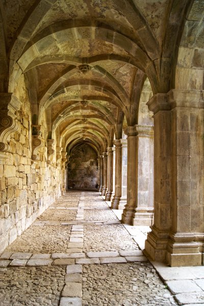 View of the Cloisters, Monastery of Santa Maria de Salzedas, Tarouca, Portugal by Portuguese School