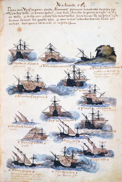 Voyages of Vasco da Gama, the Portuguese Expedition by Portuguese School