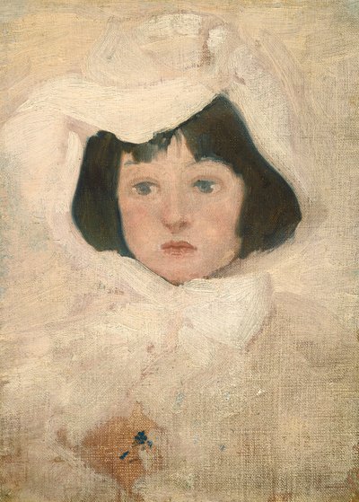 Little Girl in White by Possibly American or British 19th Century
