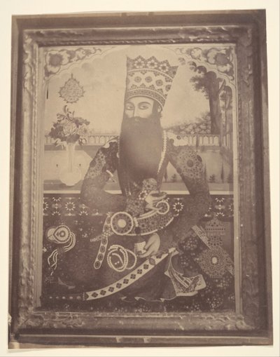 Fath-Ali Shah, Painting that Once Belonged to Hmah Saula, Uncle of the King, 1840s-60s by Possibly by Luigi Pesce.