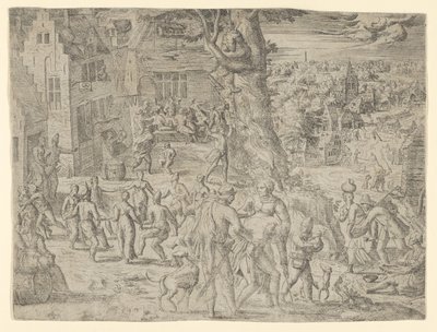 The Village Fair, 1549 by Possibly by Peeter van der Borcht.