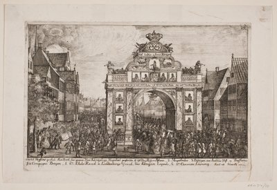 Frederik V Passing the Triumphal Arch in Horsens by Poul Isac Grønvold