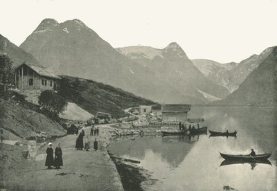 Mundal, on the Fjaerlandsfjorden, Sogn, Norway by Poulton and Co