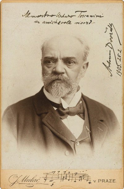 Portrait of the Composer Antonin Dvorak by Prague . Photo studio J. Mulac
