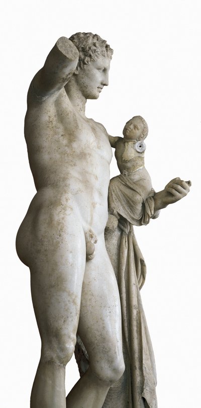 Hermes Carrying the Child Dionysus, c. 330 BC (marble) by Praxiteles