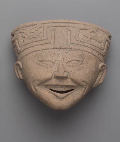 Head of a Laughing Man, Totonac by Pre Columbian