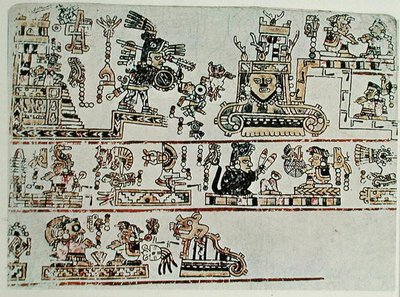 Facsimile copy of Codex Bodley, detail, c.1521 by Pre Columbian Pre Columbian