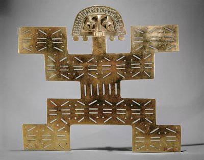 Cast Tumbaga pectoral, from Huaca del Dragon, Caldas, Colombia, Tolima style by Pre Columbian