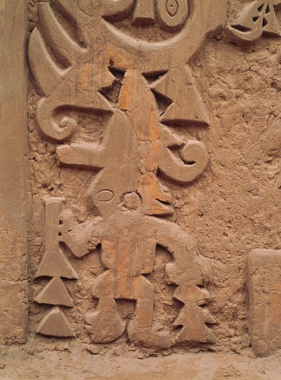 Reliefs on the Temple Huaca el Dragon (detail) by Pre Columbian Pre Columbian