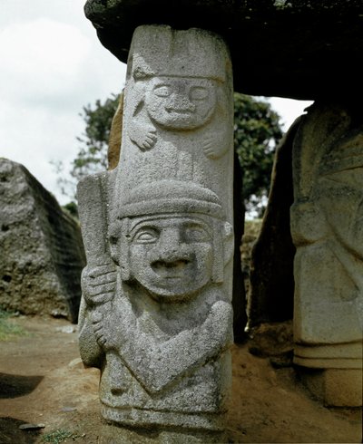 Megalithic Sculpture of a Warrior by Pre Columbian Pre Columbian