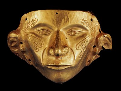 Pre-Colombian mask from the Archaeological Park of Tierradentro, Alto de San Andres in Colombia by Pre Columbian Pre Columbian