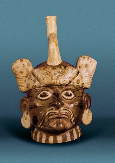 Pre-Columbian Civilization: Ceramic Vase with Portrait, From Peru by Pre Columbian Pre Columbian