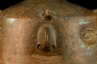 Ceramic with Anthropomorphic Decoration and Side Handle / Precolumbian Art by Precolombian Precolombian