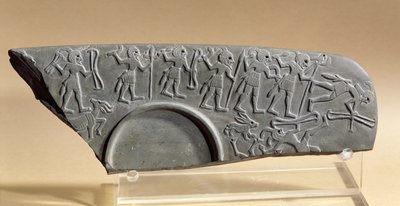 Fragment of the Hunters Palette, possibly from Tell el-Amarna by Predynastic Period Egyptian