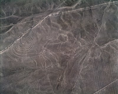 Aerial View of a Monkey Figure, Nazca Lines by Prehistoric Prehistoric
