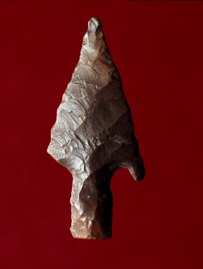 Egyptian Antiquity: Tip of Arrow from the Site of Fayoum by Prehistoric Prehistoric