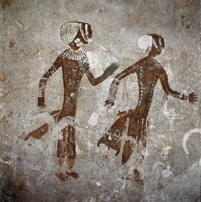 Human figures. Cave paintings, 8000-7000 BC by Prehistoric Prehistoric