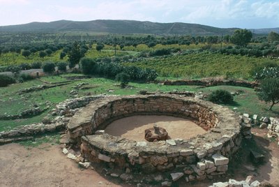 Nuragic complex Palmavera, ruins of meeting hut by Prehistoric Prehistoric