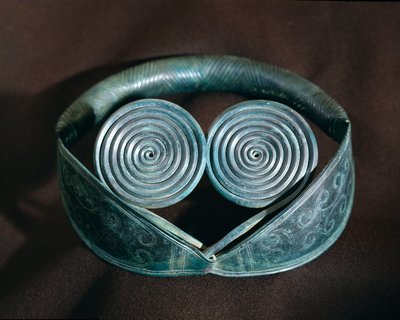 Prehistory: Metal Neck Ornament Decorated with Spirals from Halland by Prehistoric Prehistoric
