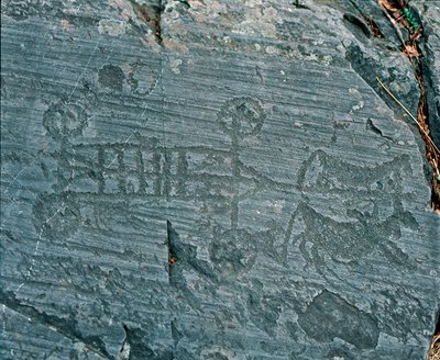 Prehistory: Camunni Civilization: A Chariot Fired by Horses by Prehistoric Prehistoric
