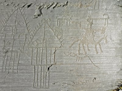 Rock art: grave rock of scenes of everyday life in a village (Neolithic to Bronze Age) by Prehistoric Prehistoric