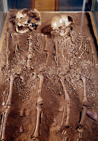 Skeletons of Two Children from the Grimaldi Cave by Prehistoric Prehistoric